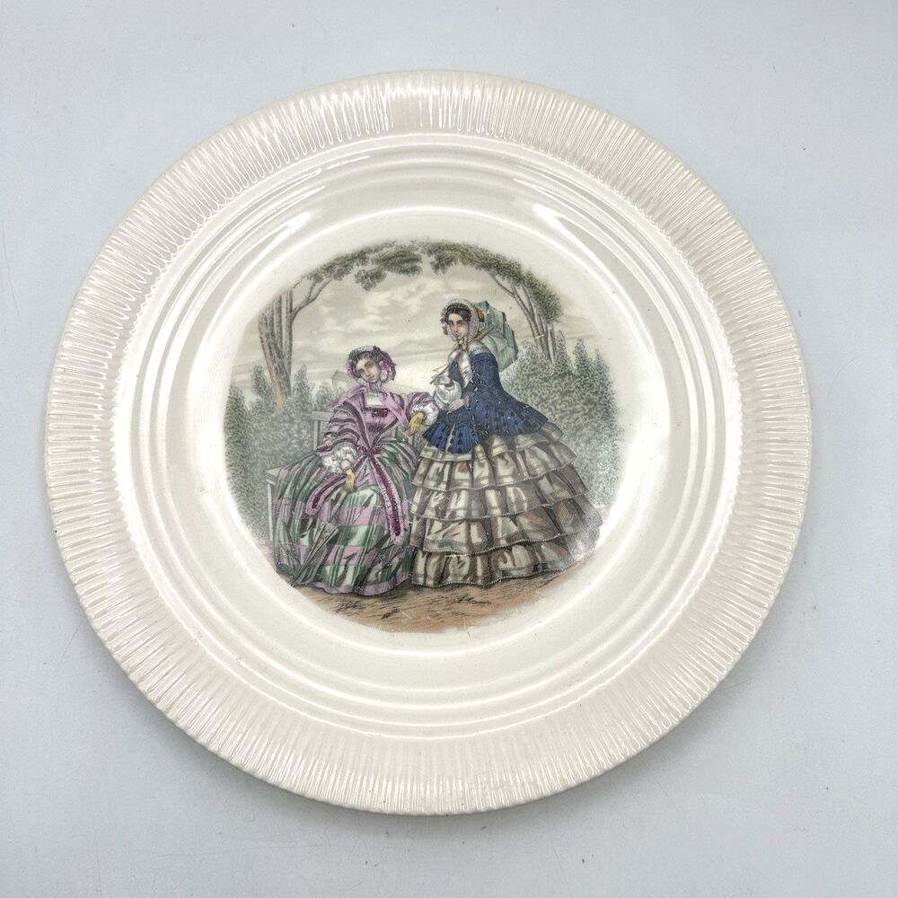 Vintage Godey Prints By Salem China Dinner Plate Victorian Ladies